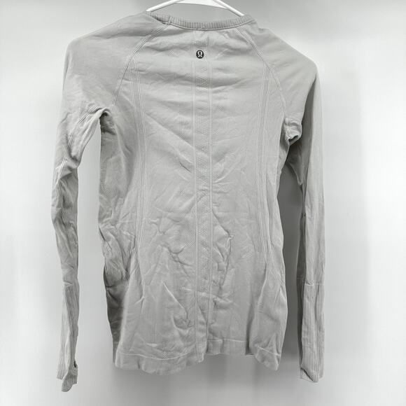 Lululemon Swiftly Tech Long Sleeve Crew Silverescent X-STATIC Seamless White 4 - Picture 5 of 5